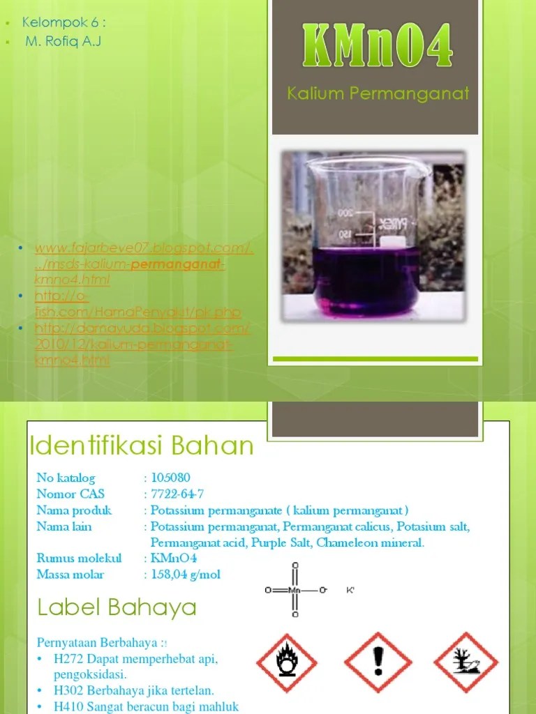 Msds Kalium Permanganat (Kmno4) | PDF