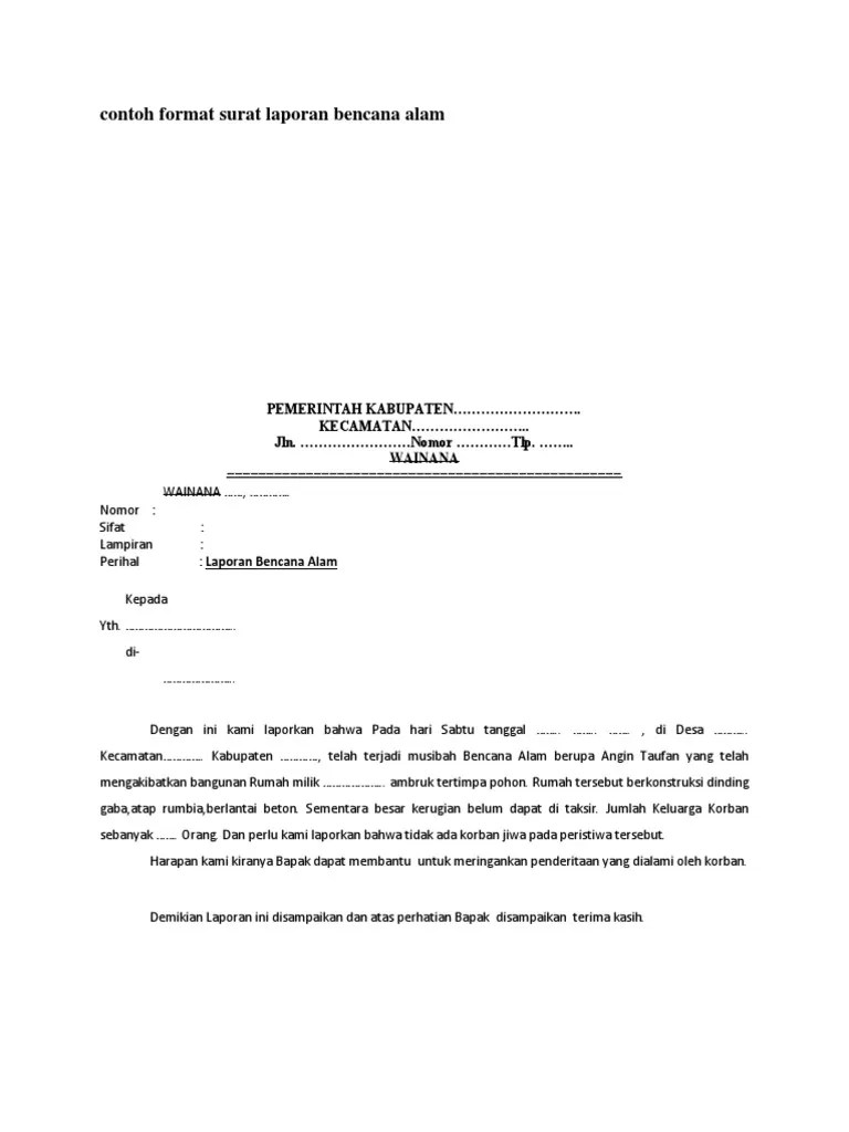 Code melalui handphone anda ke petugas, tulisnya dalam keterangan. Contoh Surat Keterangan Banjir Dari Rt Beinyu Com