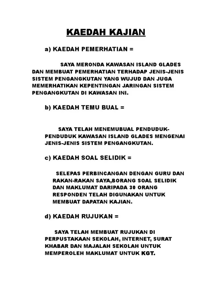 Jan 21, 2017 · kaedah kualitatif yang digunakan dalam kajian ini merupakan kajian lapangan. Kaedah Kajian Pdf