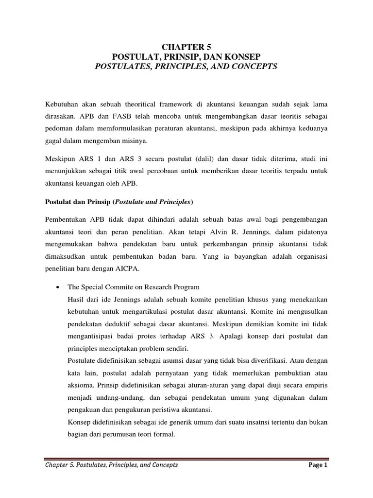 Chapter 5 Postulat, Prinsip Dan Konsep | PDF