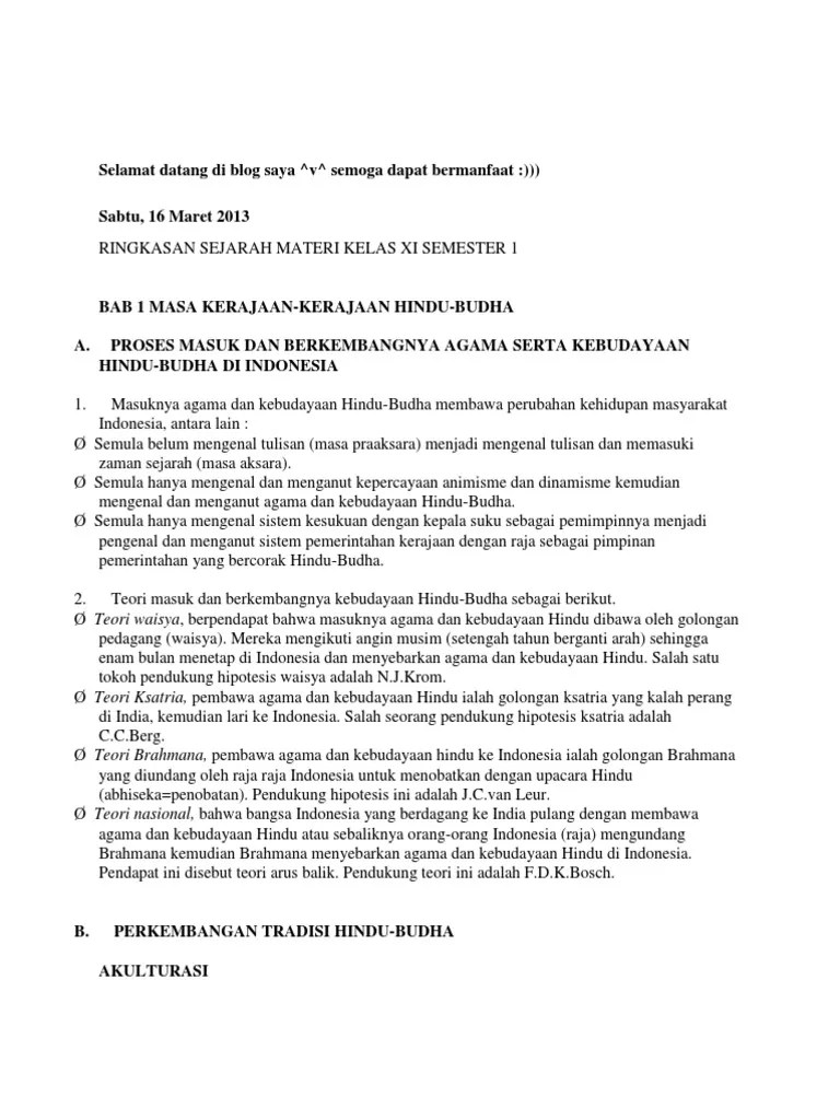 Rangkuman Materi Sejarah Indonesia Kelas 10 Bab 1 – Belajar