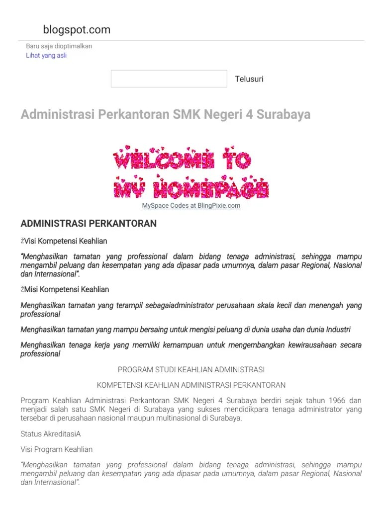 Administrasi Perkantoran SMK Negeri 4 Surabaya | PDF