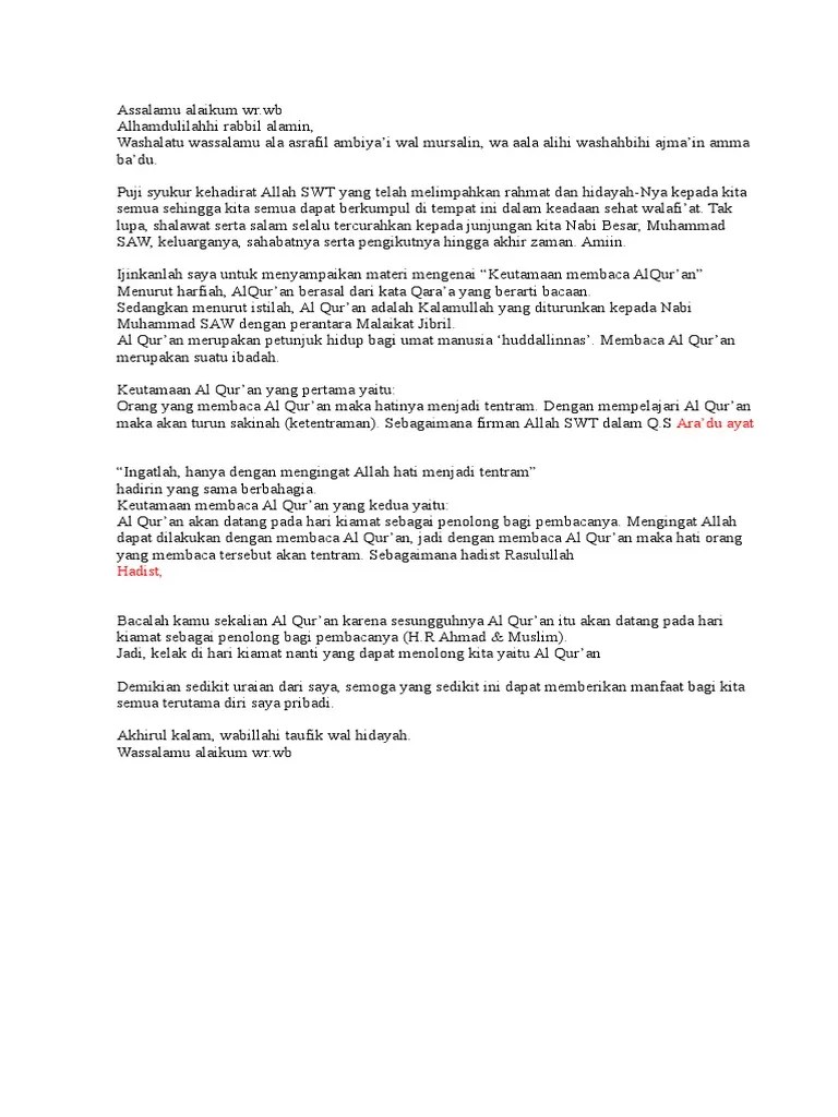 Naskah Pidato Singkat | PDF