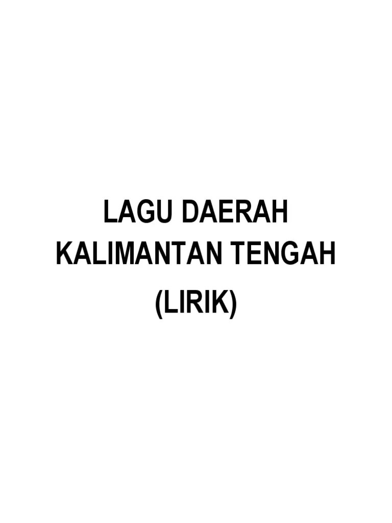 Lagu Daerah Kalimantan Tengah | PDF