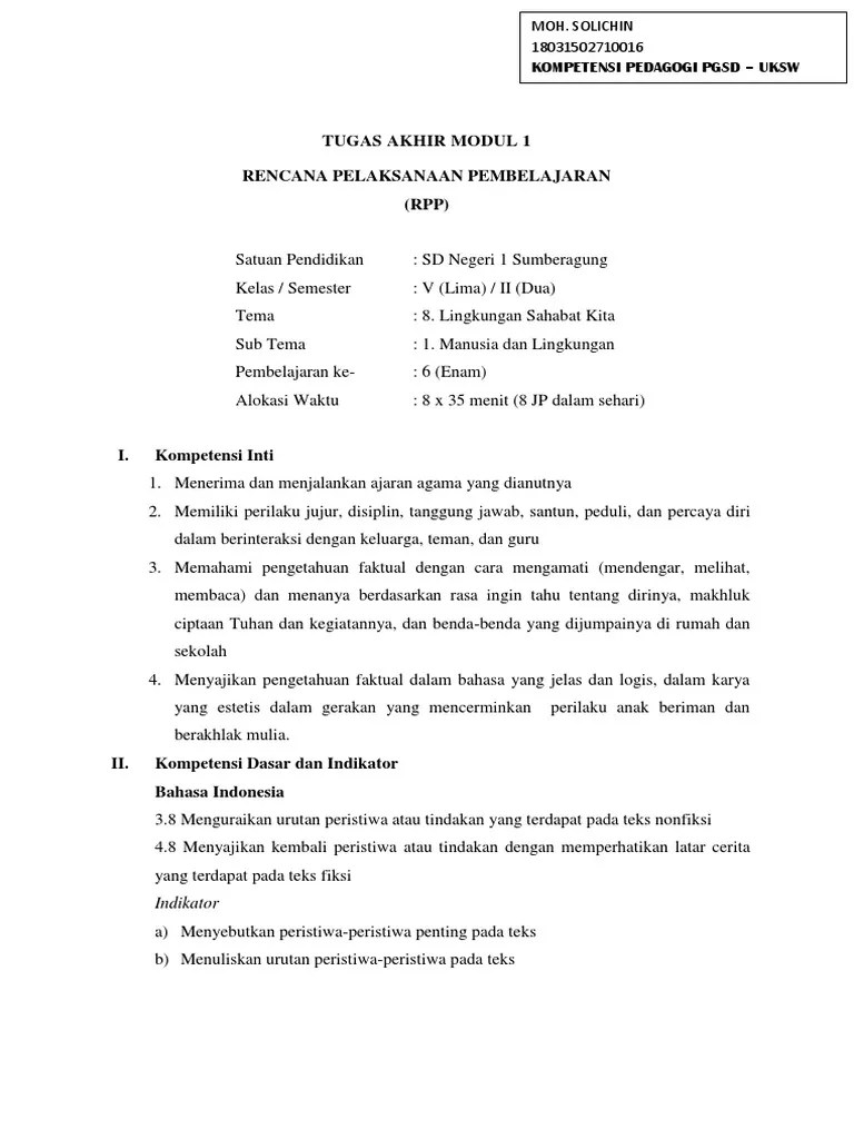 Contoh jawaban tugas akhir modul 2 profesioanal guru kelas tk. Tugas Akhir Modul 1