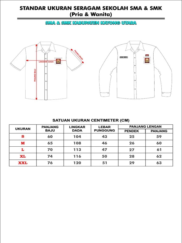 Ukuran baju wanita ada beragam, lo! Standar Ukuran Seragam Sekolah Pdf