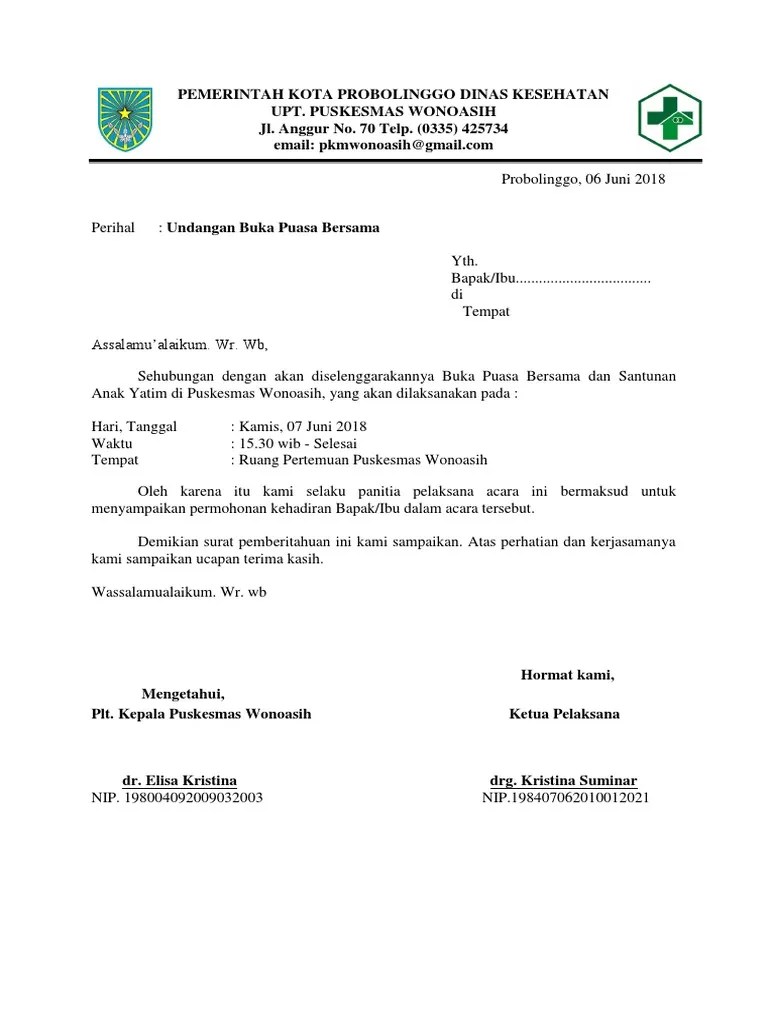 Surat Undangan Bukber | PDF