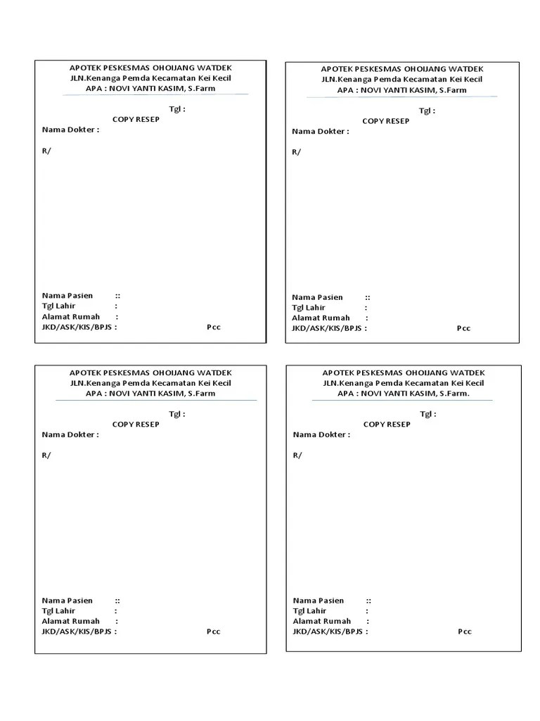 Copy Resep PKM Watdek | PDF