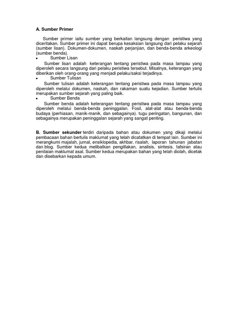 Sumber Primer Dan Sumber Sekunder | PDF