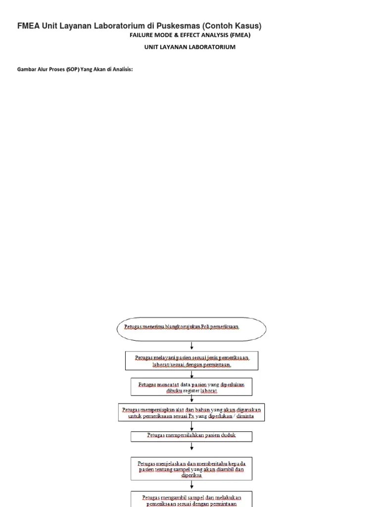 Laporan kronologis ronde / morning report audit medis kooooooo oooooo rapat kasus. Fmea Unit Layanan Laboratorium Di Puskesmas Pdf