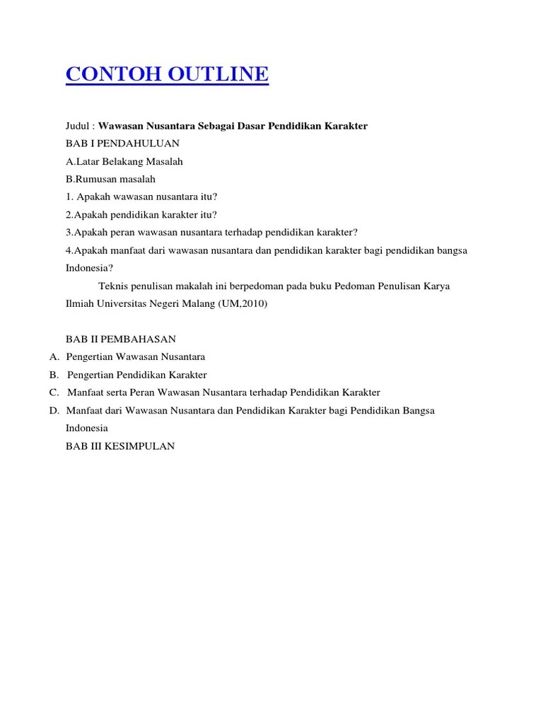 Contoh Outline Artikel