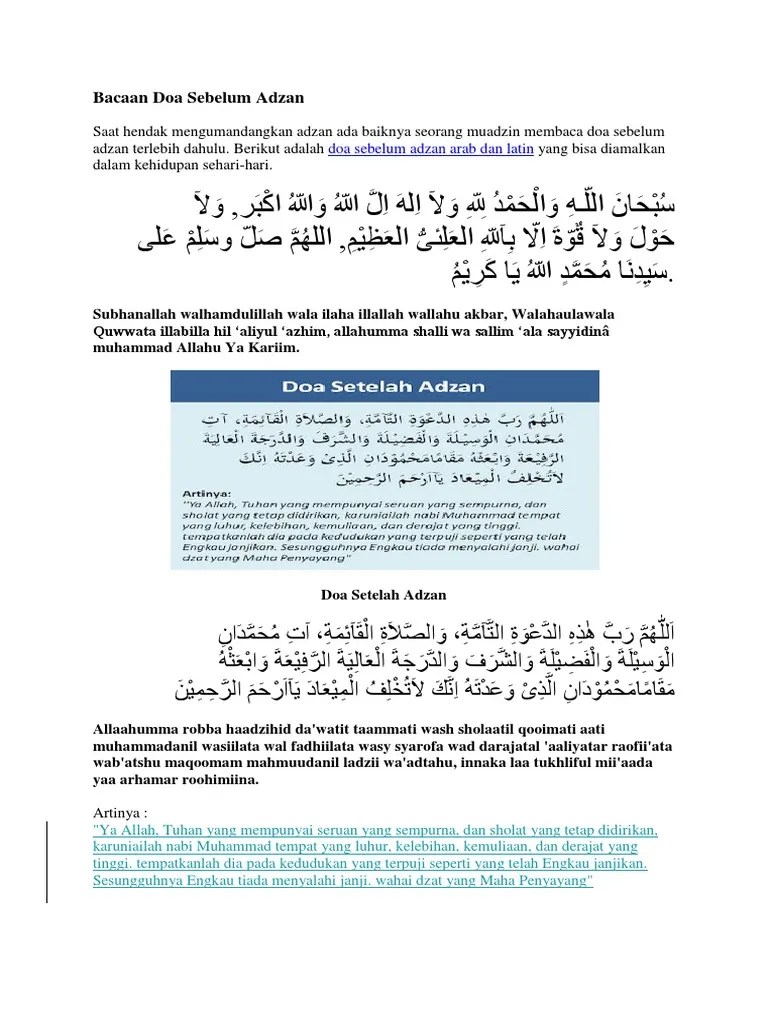 Bacaan Doa Sebelum Adzan | PDF