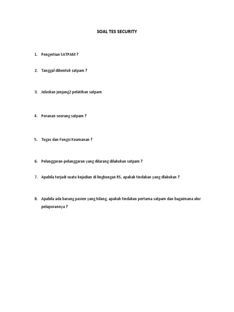 Definisi dan karakteristik soal pilihan ganda. Soal Ujian Tertulis Satpam Dan Kunci Jawabannya Siswapelajar Com
