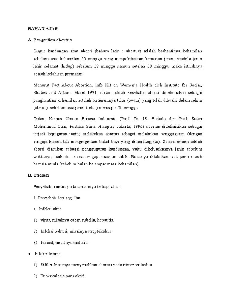 Bahan Ajar Abortus | PDF