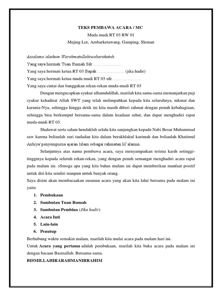 Teks Pembawa Acara | PDF