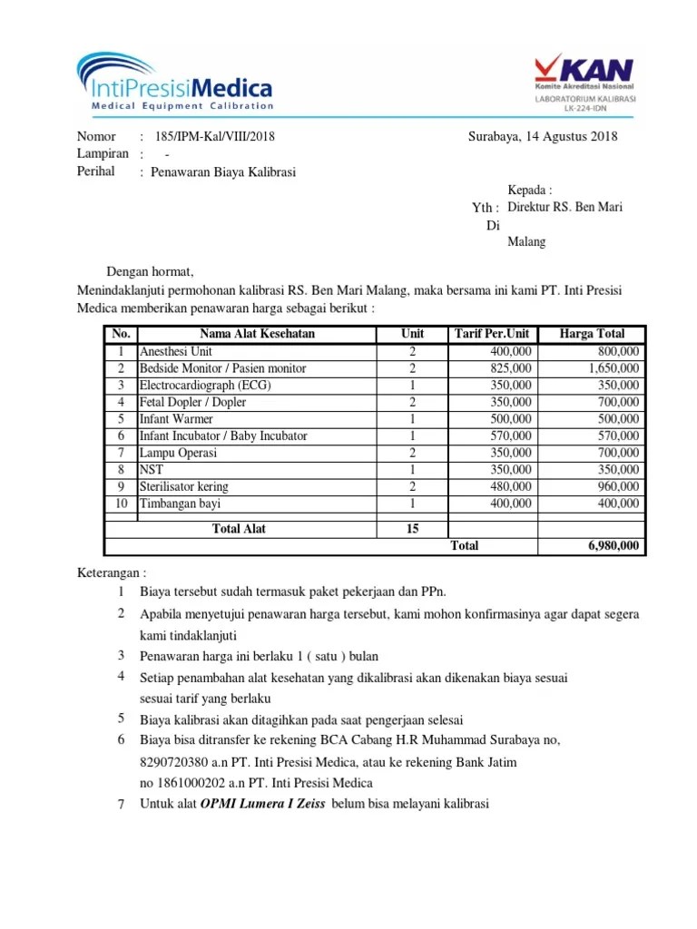 Kalibrasi Alat Medis Yang Di Kalibrasi | PDF