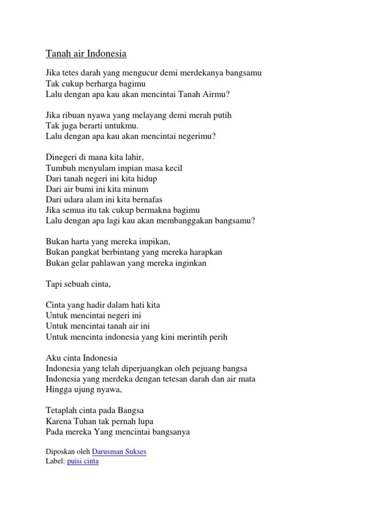 35+ Ide Puisi Cinta Tanah Air Indonesia - The Light of Karen