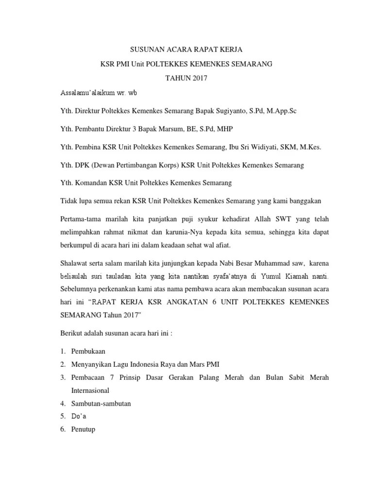 Susunan Acara Rapat Kerja | PDF