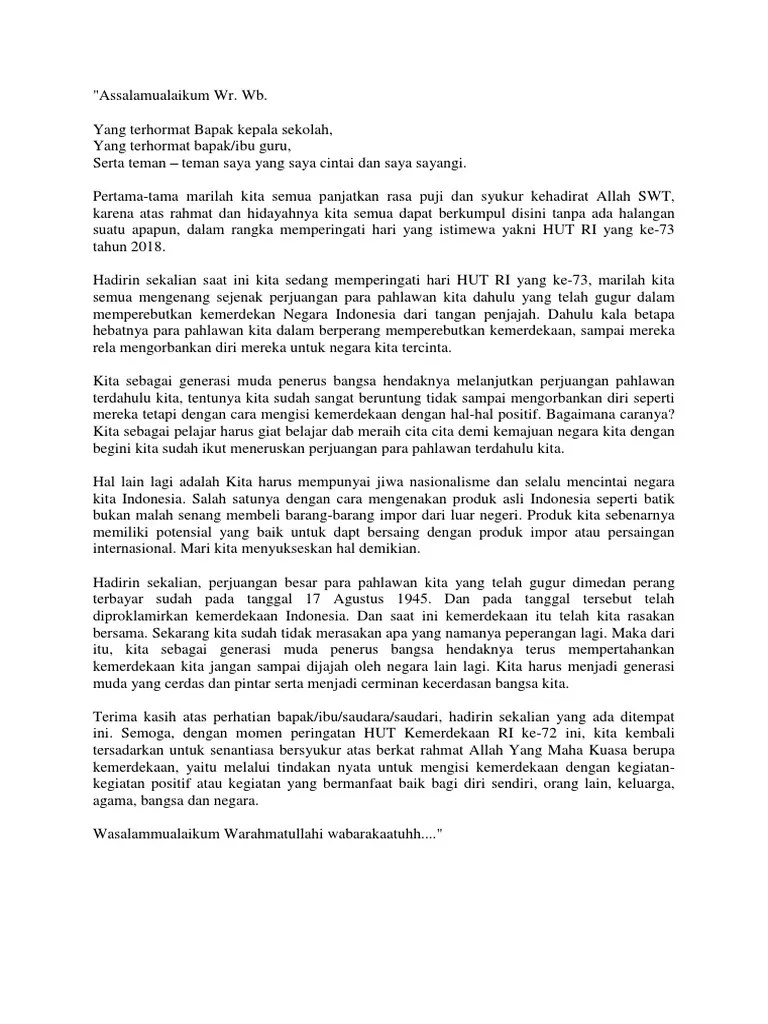 Pidato Hut Ri 73 | PDF