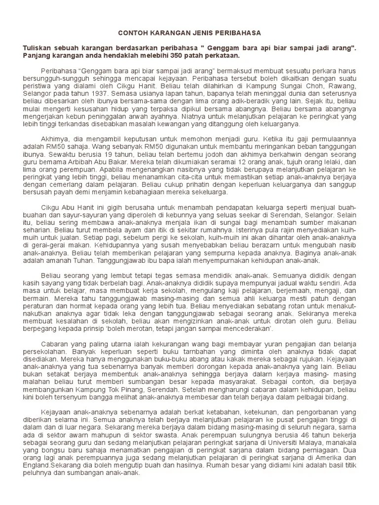 Karangan Jenis Peribahasa Spm Karangan Peribahasa Genggam Bara Api Biar Sampai Jadi Arang Permainan Tradisional Merupakan Warisan Bangsa Yang Perlu Tak Lapuk Dek Hujan Tak Lekang Dek Panas Ini Ialah