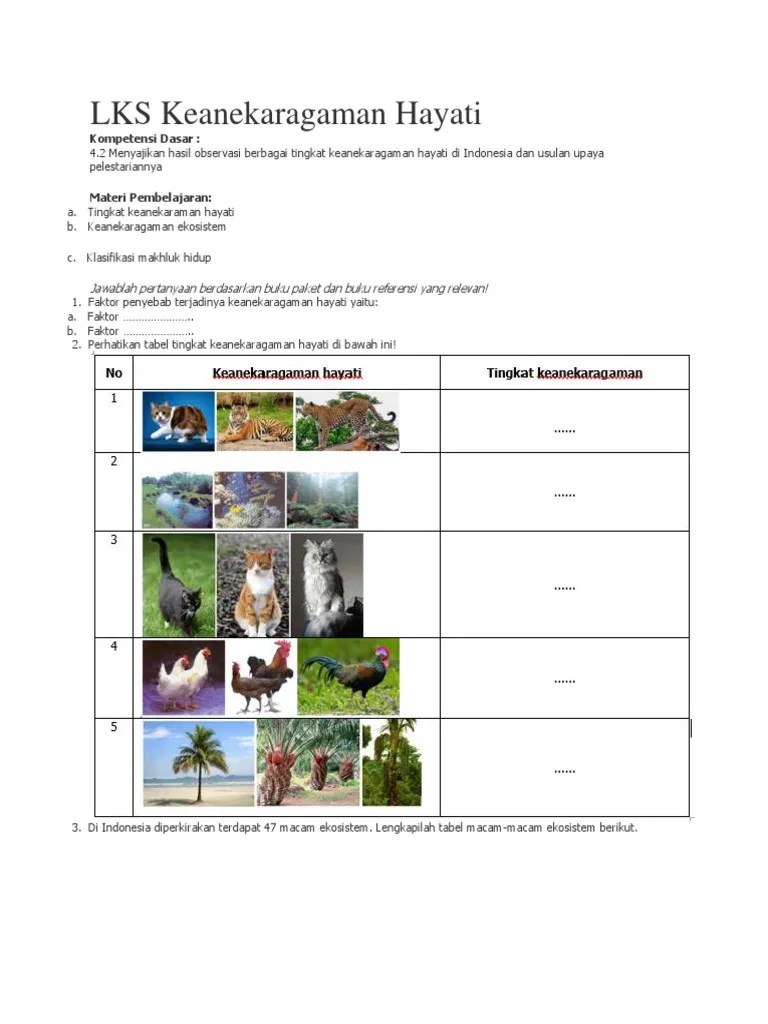 LKS Keanekaragaman Hayati | PDF