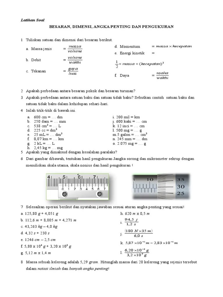 Satuan kg m/s2 = newton. Latihan Soal Fisika Kelas X Pdf