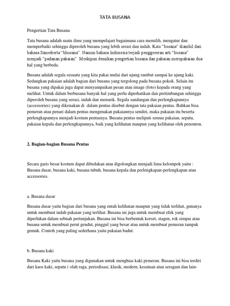 Pengertian Tata Busana | PDF
