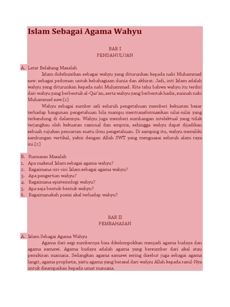 Agama Islam Sebagai Wahyu | PDF