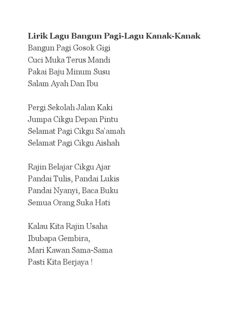 Lirik Lagu Selamat Pagi Sayang Gigi Kau Kuning Kuning