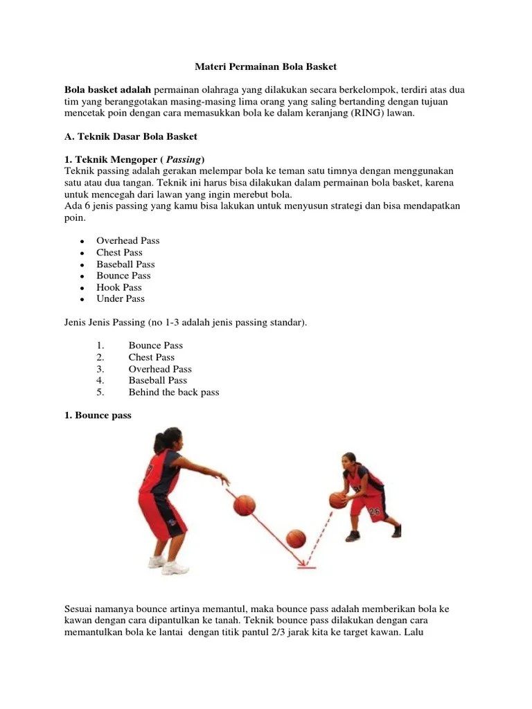 Materi Permainan Bola Basket | PDF