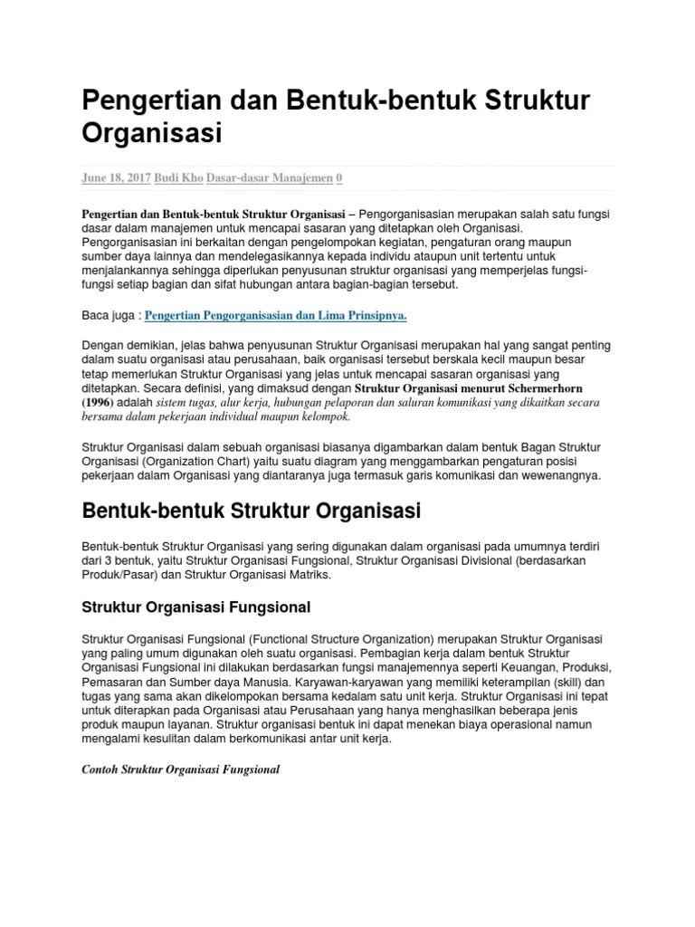 Pengertian dan bentuk struktur organisasi beserta jenisnya · menurut huber, 2010 · organic. Pengertian Dan Bentuk Pdf
