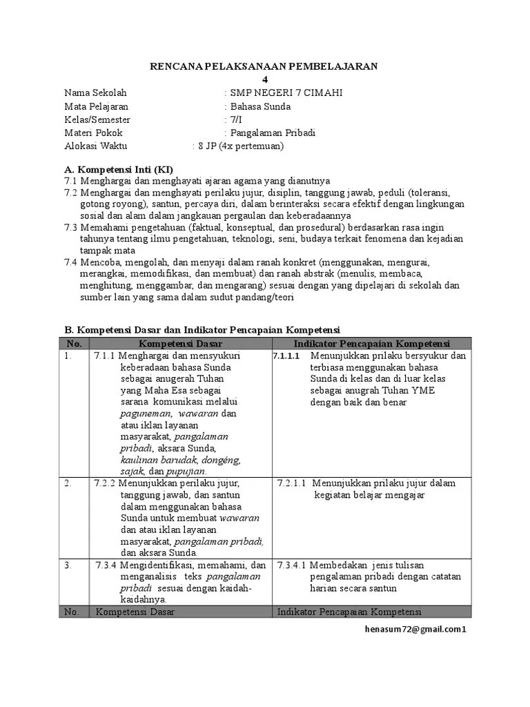 RPP Pangalaman Pribadi | PDF