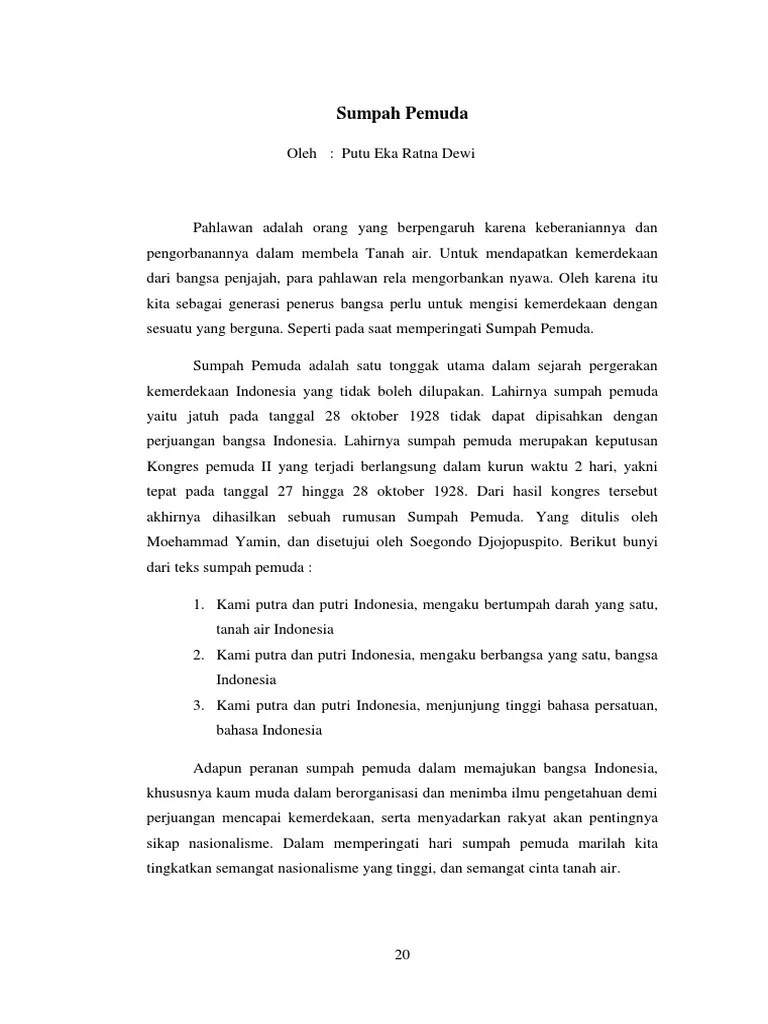 Sumpah Pemuda. Eka Ratna | PDF