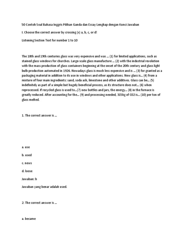 Soal ini sudah kakak susun sebanyak 45 soal yang terdiri dari 40 soal pilihan ganda dan 5 soal essay. Contoh Soal Pilihan Ganda Bahasa Inggris Tentang Application Letter Berbagai Contoh