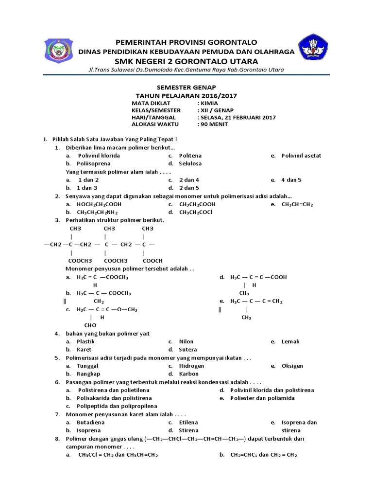 Saol Kimia Genap Xii | PDF