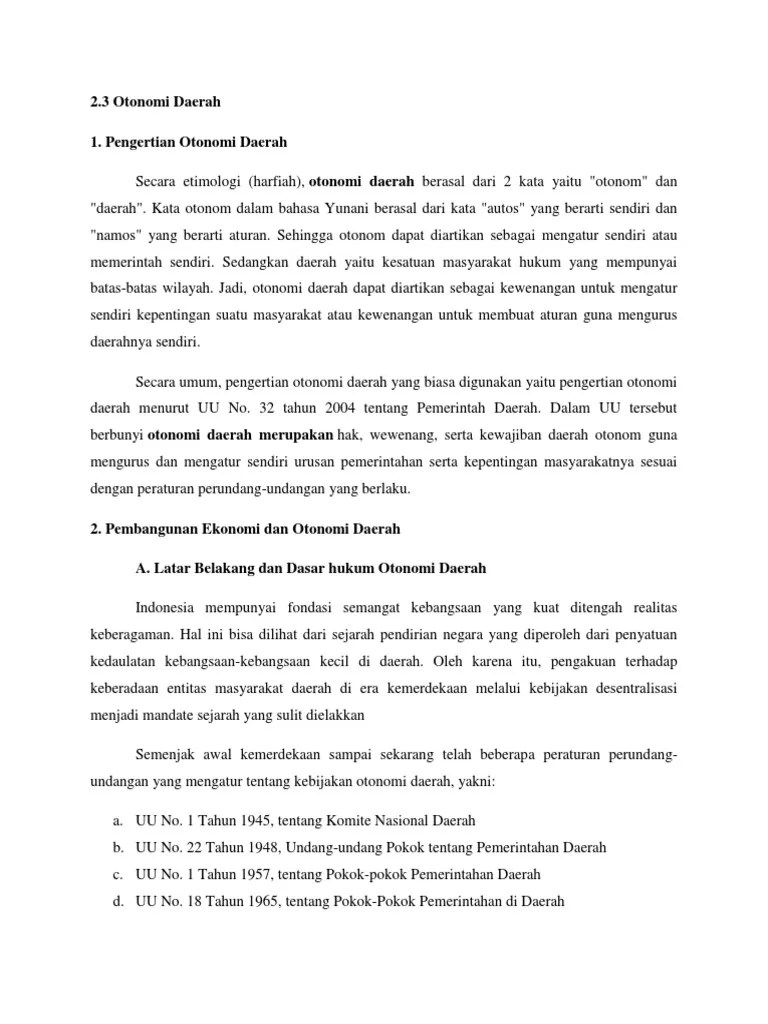 Otonomi Daerah | PDF