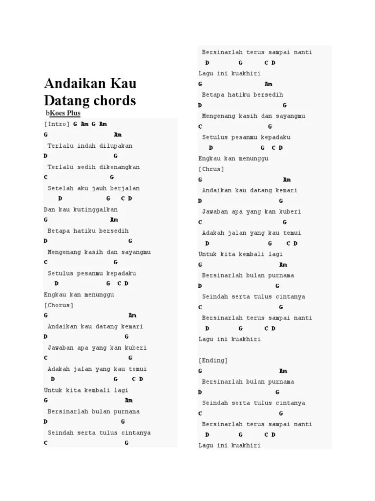 Andaikan Kau Datang Chords | PDF