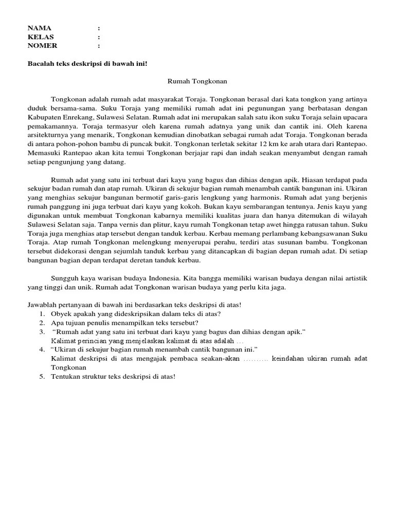 Kamar tidur · living room: Rumah Tongkonan Pdf