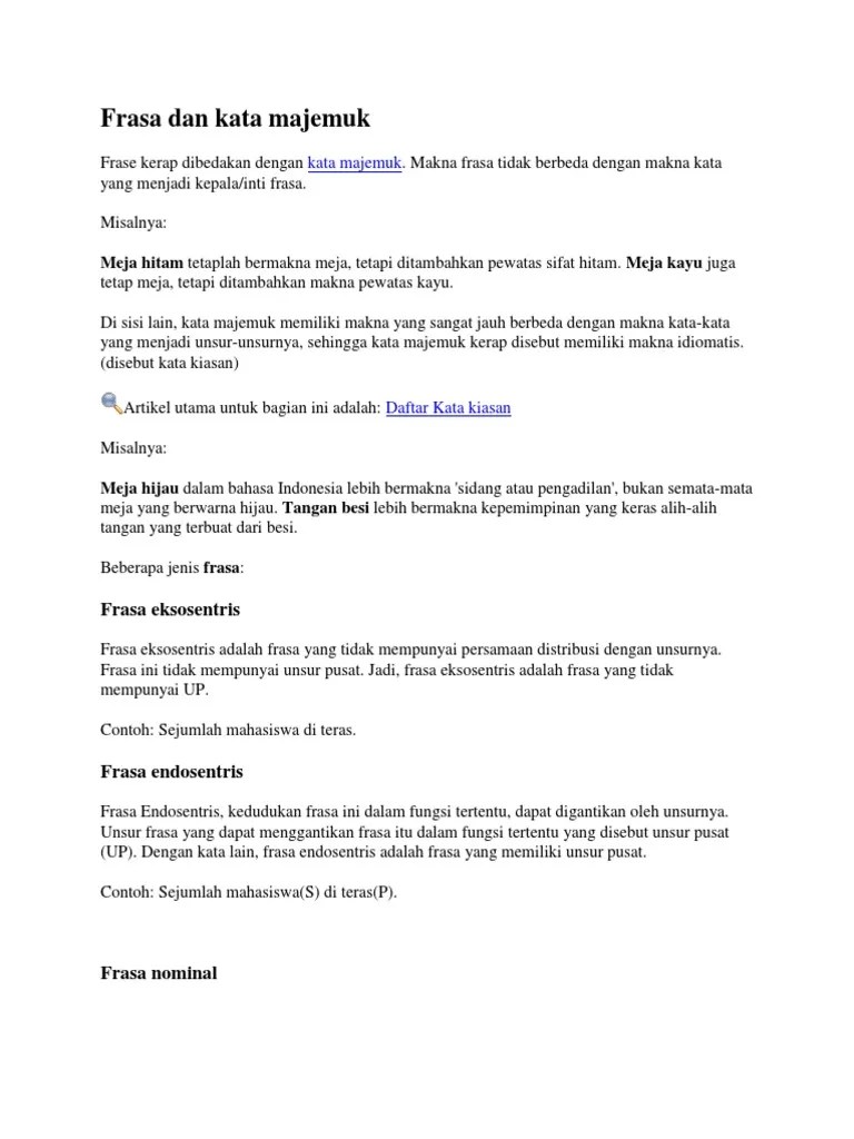 Frasa Dan Kata Majemuk | PDF