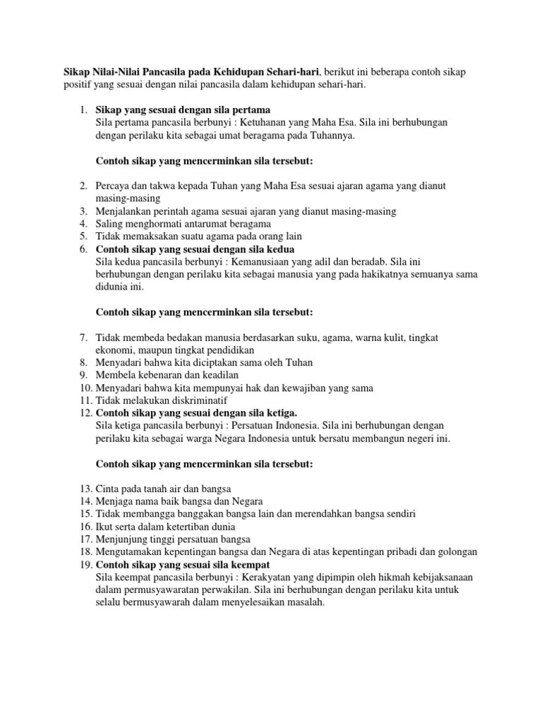 Sila pertama pada pancasila adalah sila ketuhanan yang dilambangkan oleh bintang emas berlatar belakang hitam. Sila Kedua Kemanusiaan Yang Adil Dan Beradab Contoh Sikap Berbagai Contoh