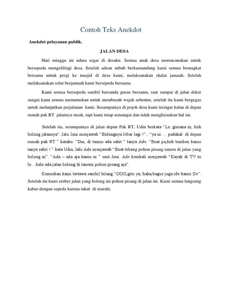 Contoh Teks Anekdot | PDF