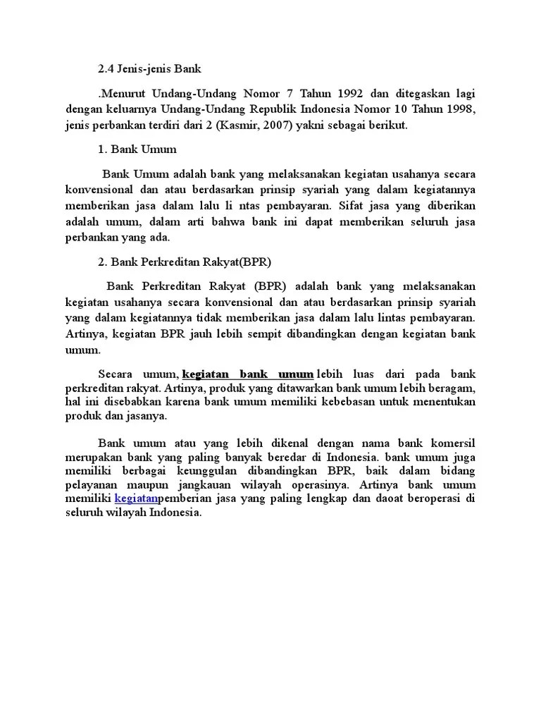 Tujuan Bank Menurut Uu No 10 Tahun 1998 - Berbagai Tahun