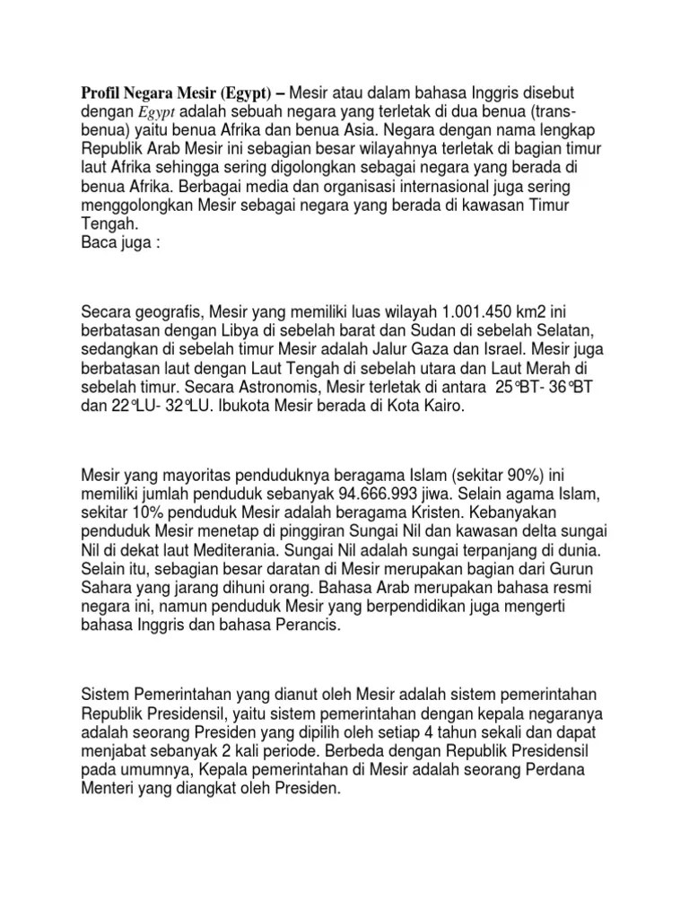 Profil Negara Mesir | PDF