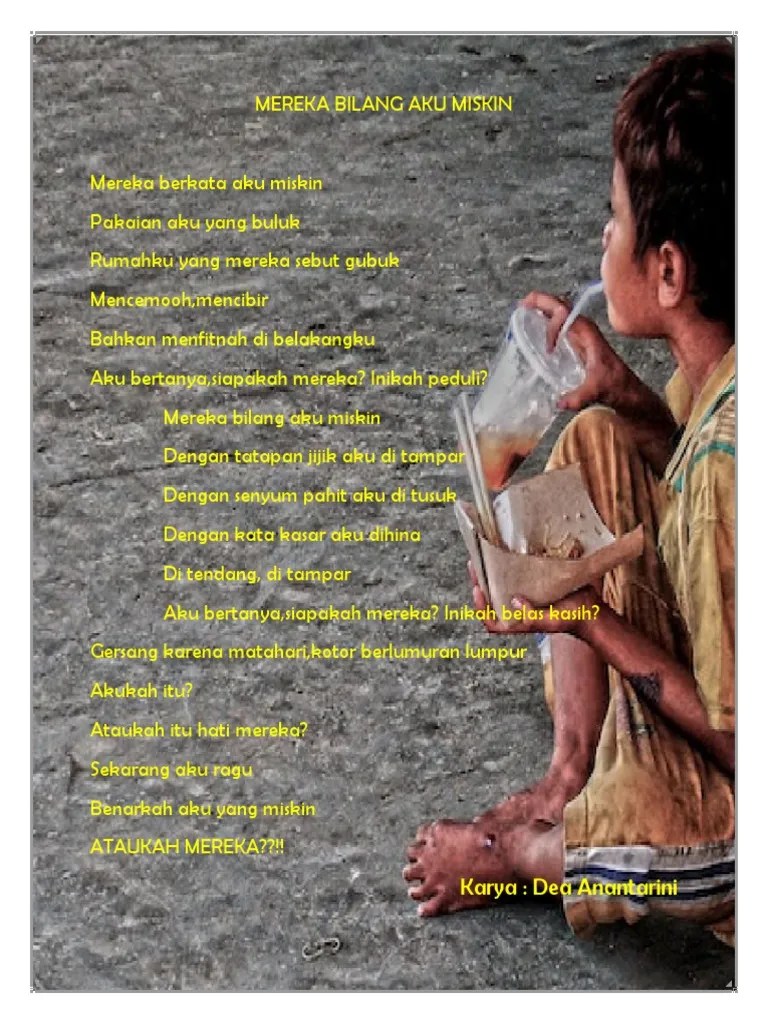 Jangan marah ketika kita dihina, sejatinya manusia itu memang hina, yang pantas dipuji dan dihina. Puisi 2 Pdf