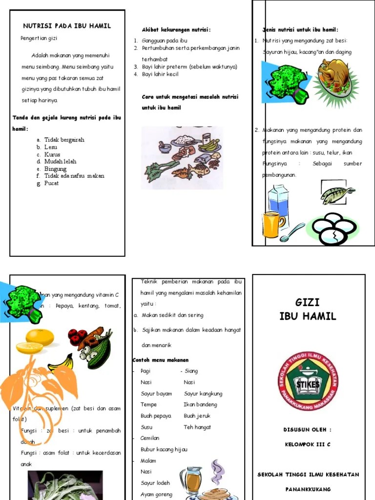 Leaflet Nutrisi Ibu Hamil | PDF