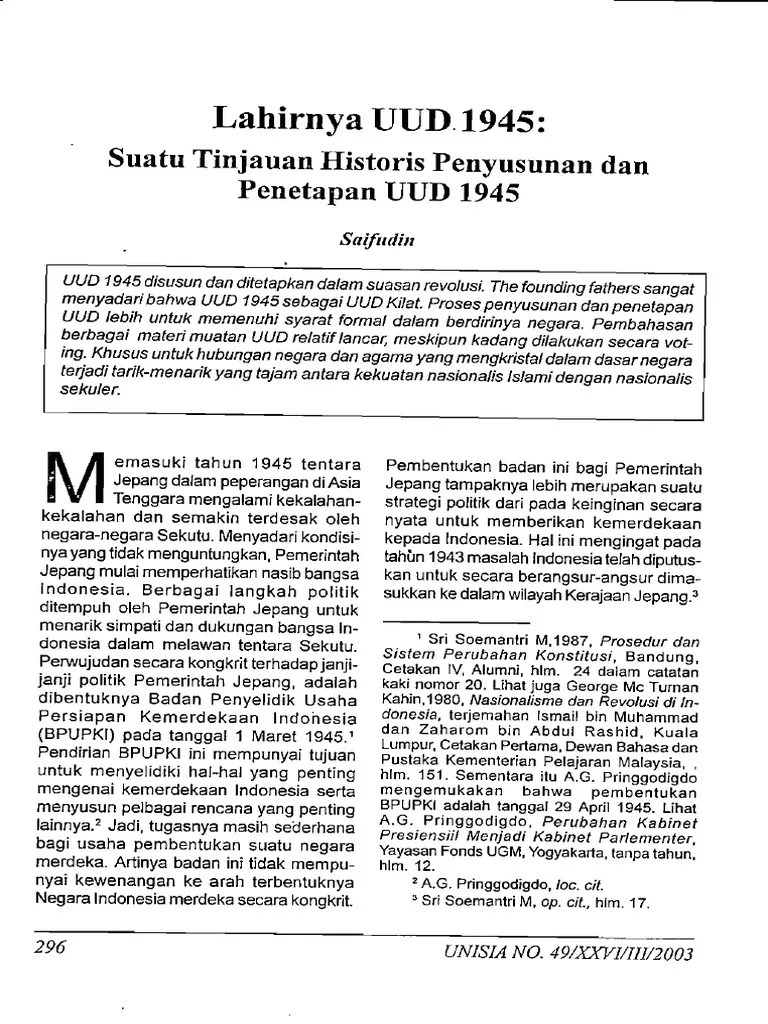 Lahirnya Uud 1945