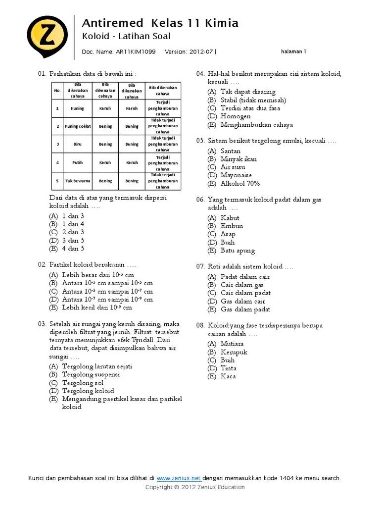 Q.contoh koloid berikut yang merupakan sistem koloid padat dalam gas adalah… Asam Basa A Pdf
