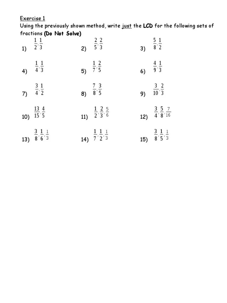 adding and subtracting fractions worksheets mathematics