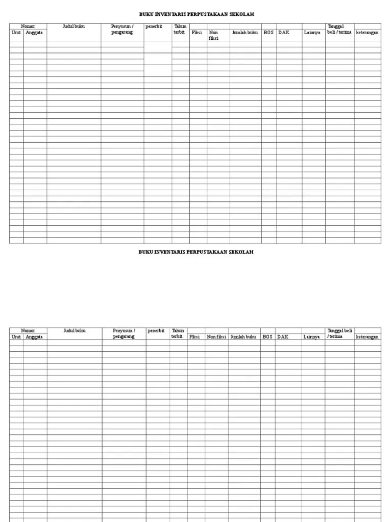 Bila ada tinggal berapa jumlahnya. Buku Inventaris Perpustakaan Sekolah Pdf