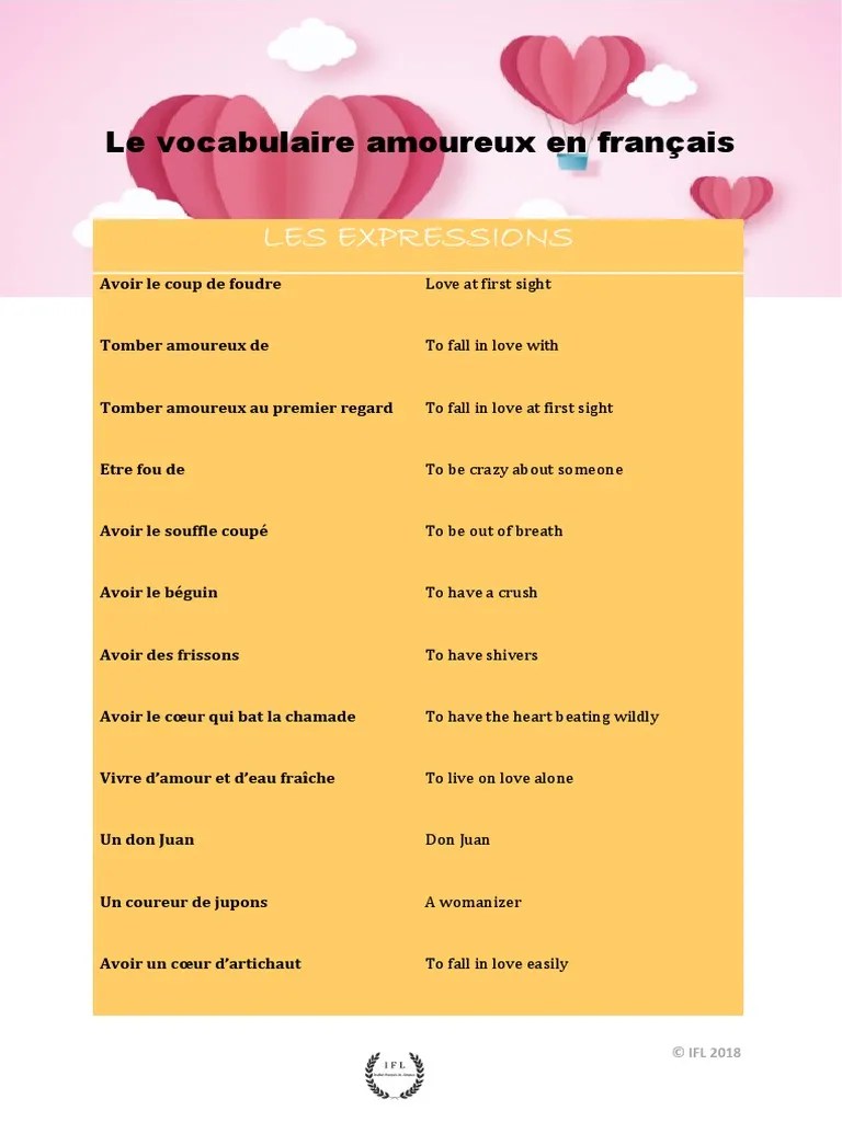 Le Vocabulaire de L Amour | PDF